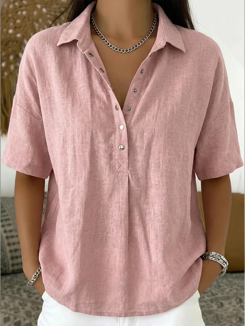 Andreia | Blusa com gola e botões