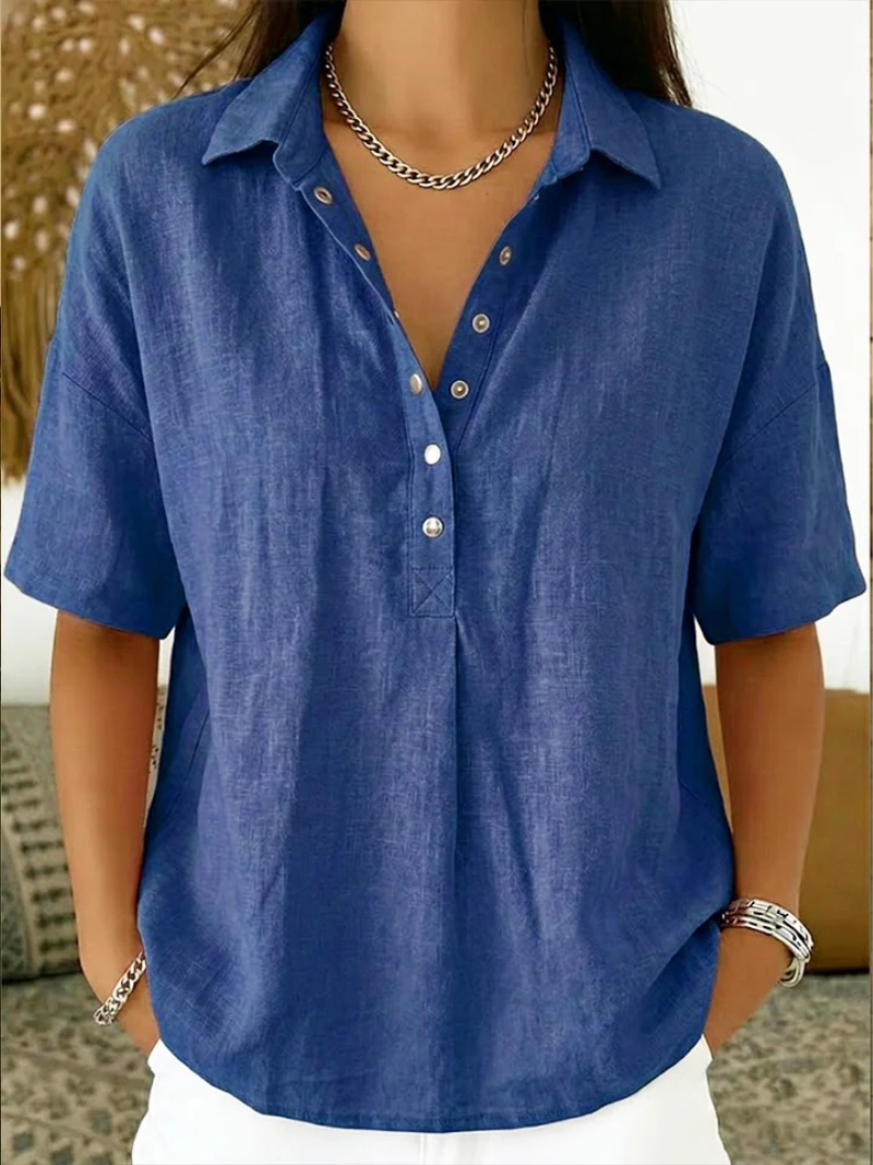 Andreia | Blusa com gola e botões