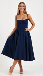 Odete - Vestido midi corpete estruturado