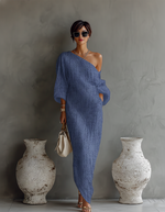 Vestido de Linho Off-White Sem Alças