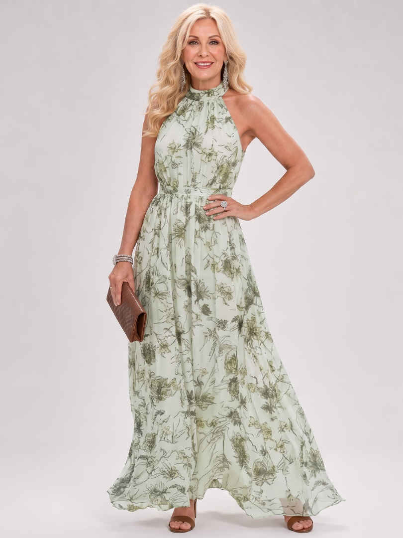 Guinevere | Vestido Midi com Estampa Floral e Saia Fluida