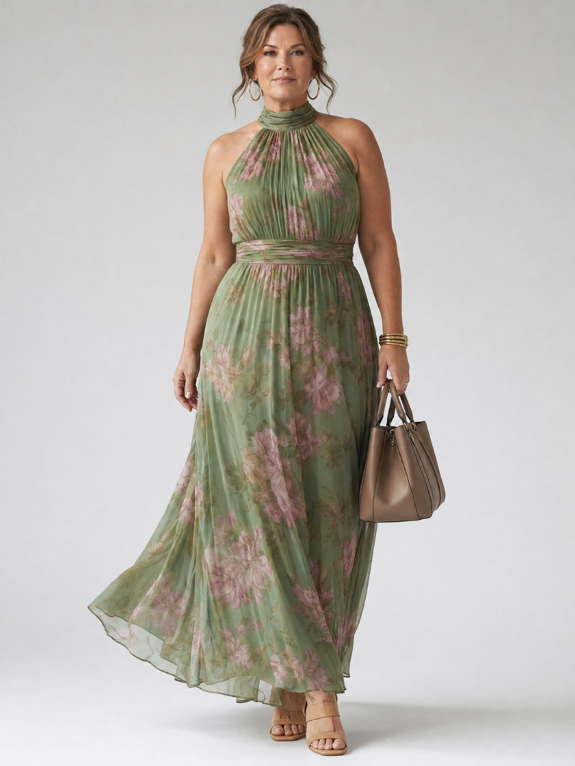 Mirelle | Vestido Midi com Alças e Pregas