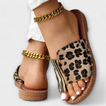 Tareyja - Sandálias bicolores com estampado de leopardo