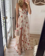 Sónia - Vestido midi padrão floral