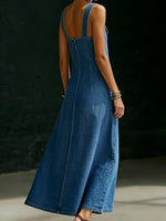 Vera - Vestido Longo de Denim com Botões