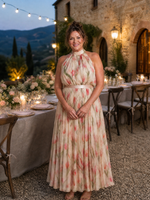 Aurelle | Vestido Midi Floral com Decote Halter