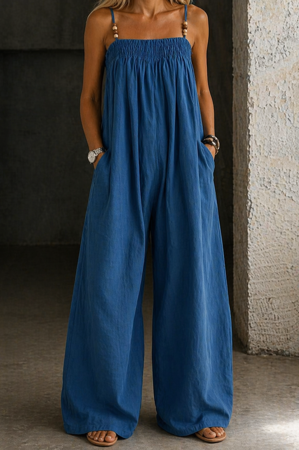 Madalena - Macacão de Denim com Pernas Largas