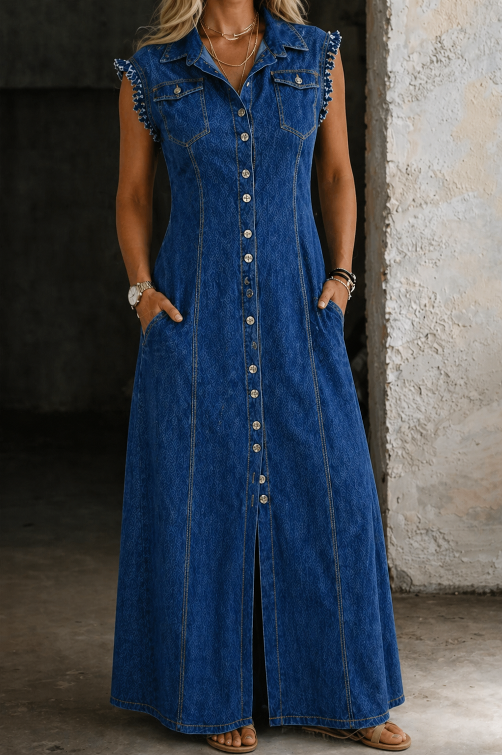 Leonor - Vestido de Jeans Tamanho Grande