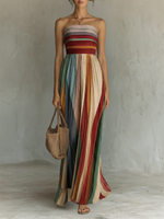 Vestido Longo Colorido Sem Mangas