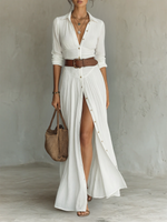 Vestido Maxi de Linho Branco