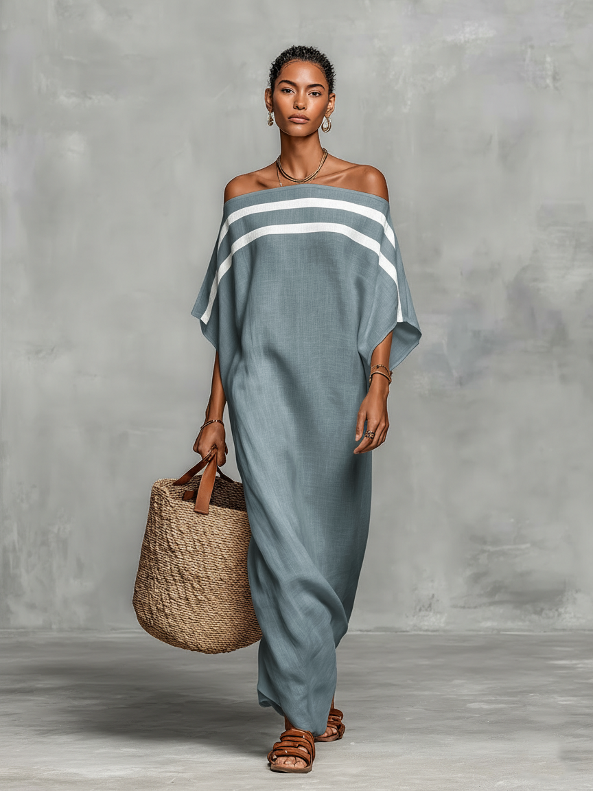 Vestido Maxi Minimalista em Linho
