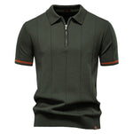 Polo de Meio Zíper - Textura Vertical