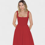 Maribel - Vestido Midi decote quadrado