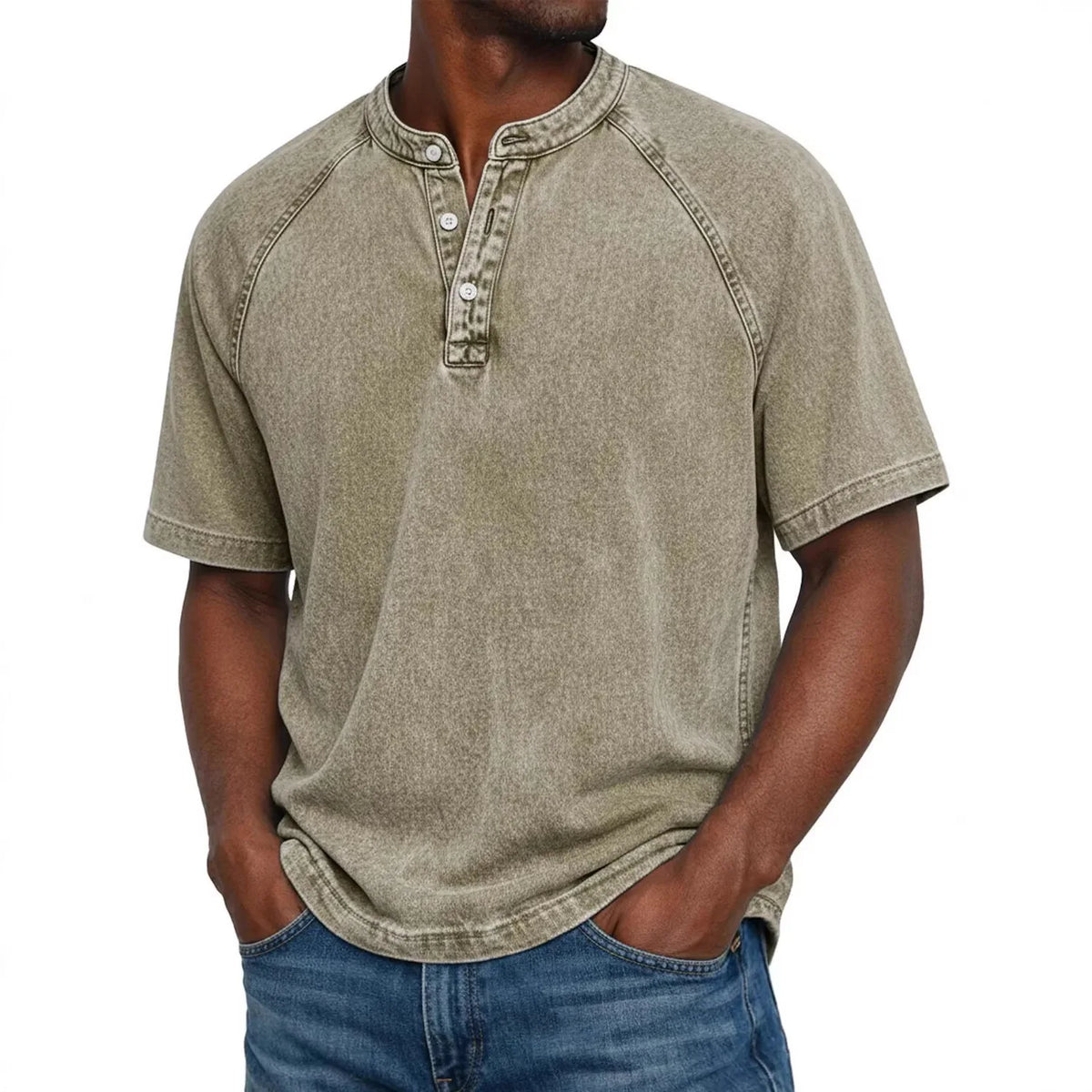 Pedro - T-Shirt Vintage com Botões