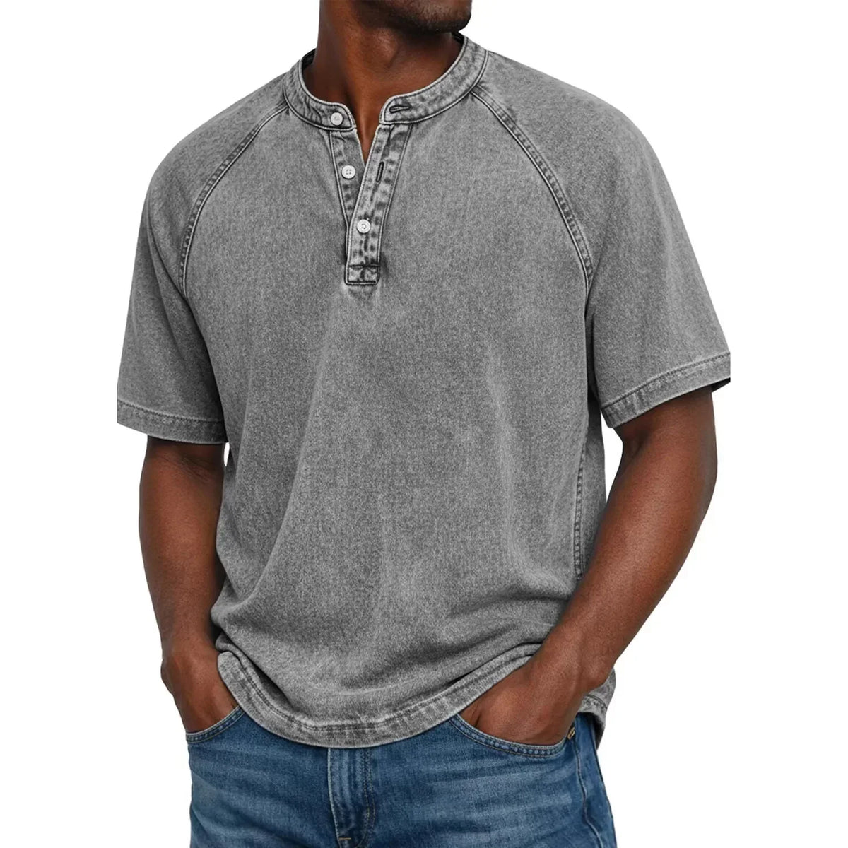 Pedro - T-Shirt Vintage com Botões