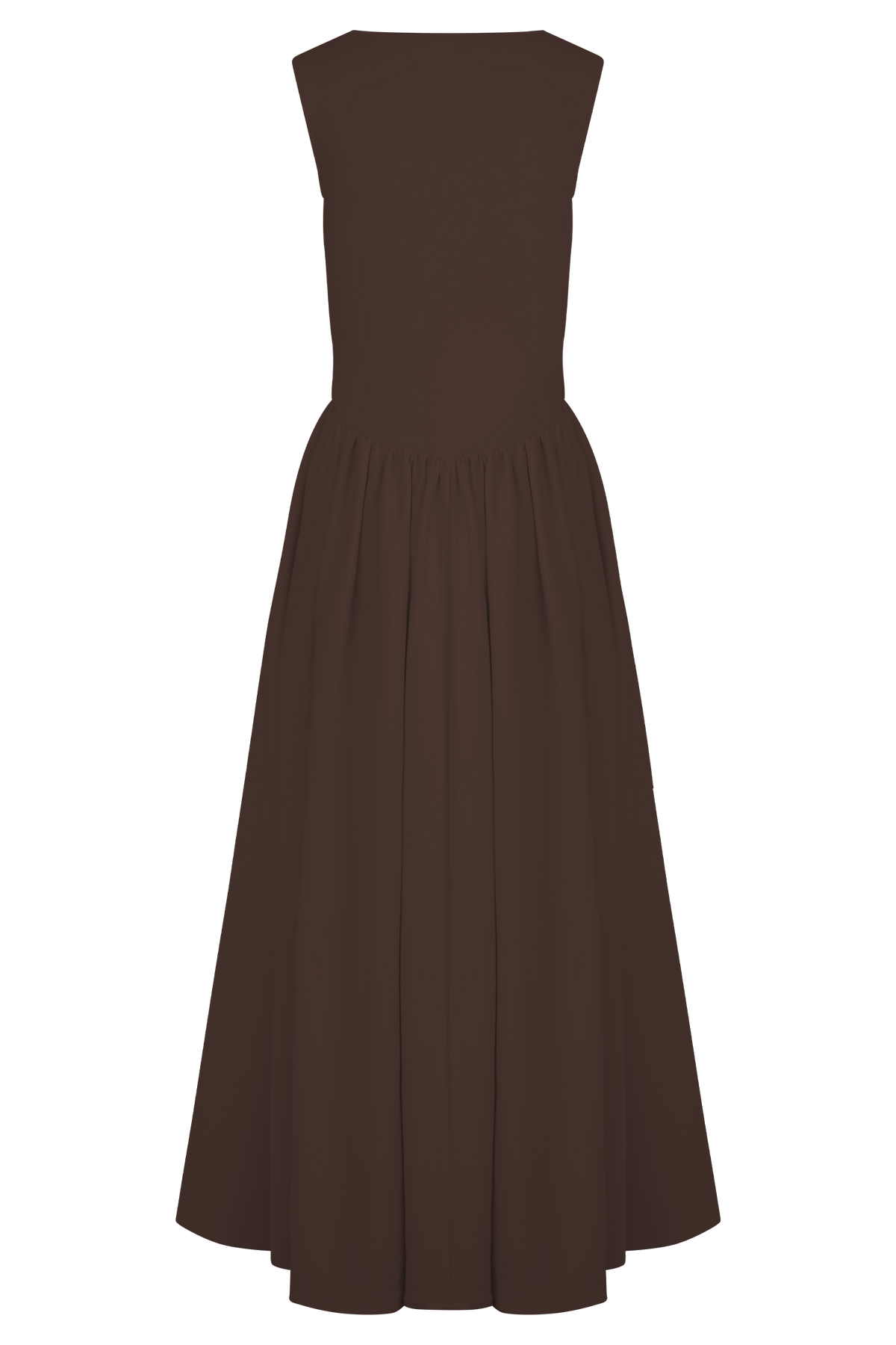 Sara - Vestido midi em malha castanho