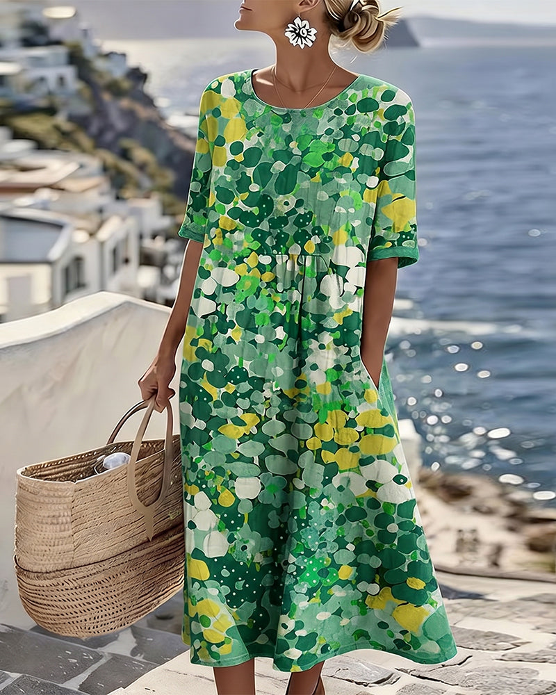 Fatima- Vestido Midi Estampado