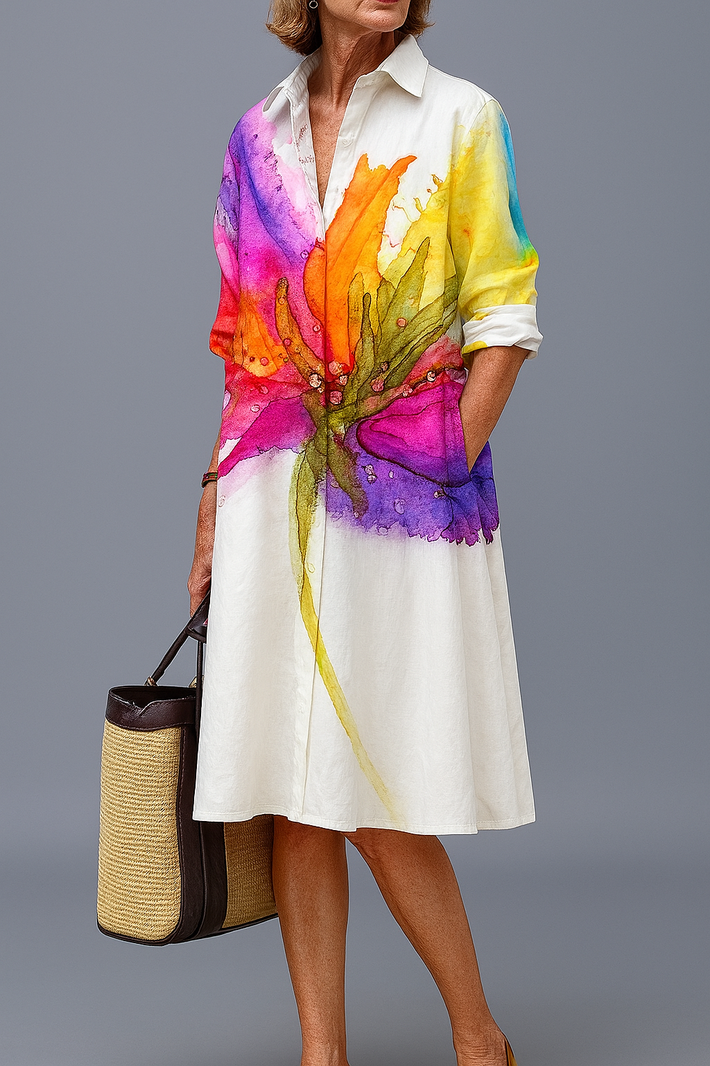 Lina | Vestido midi, cuidadoso e elegante
