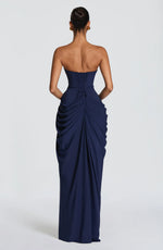 Adriana - Vestido Longo Drapeado com Fenda