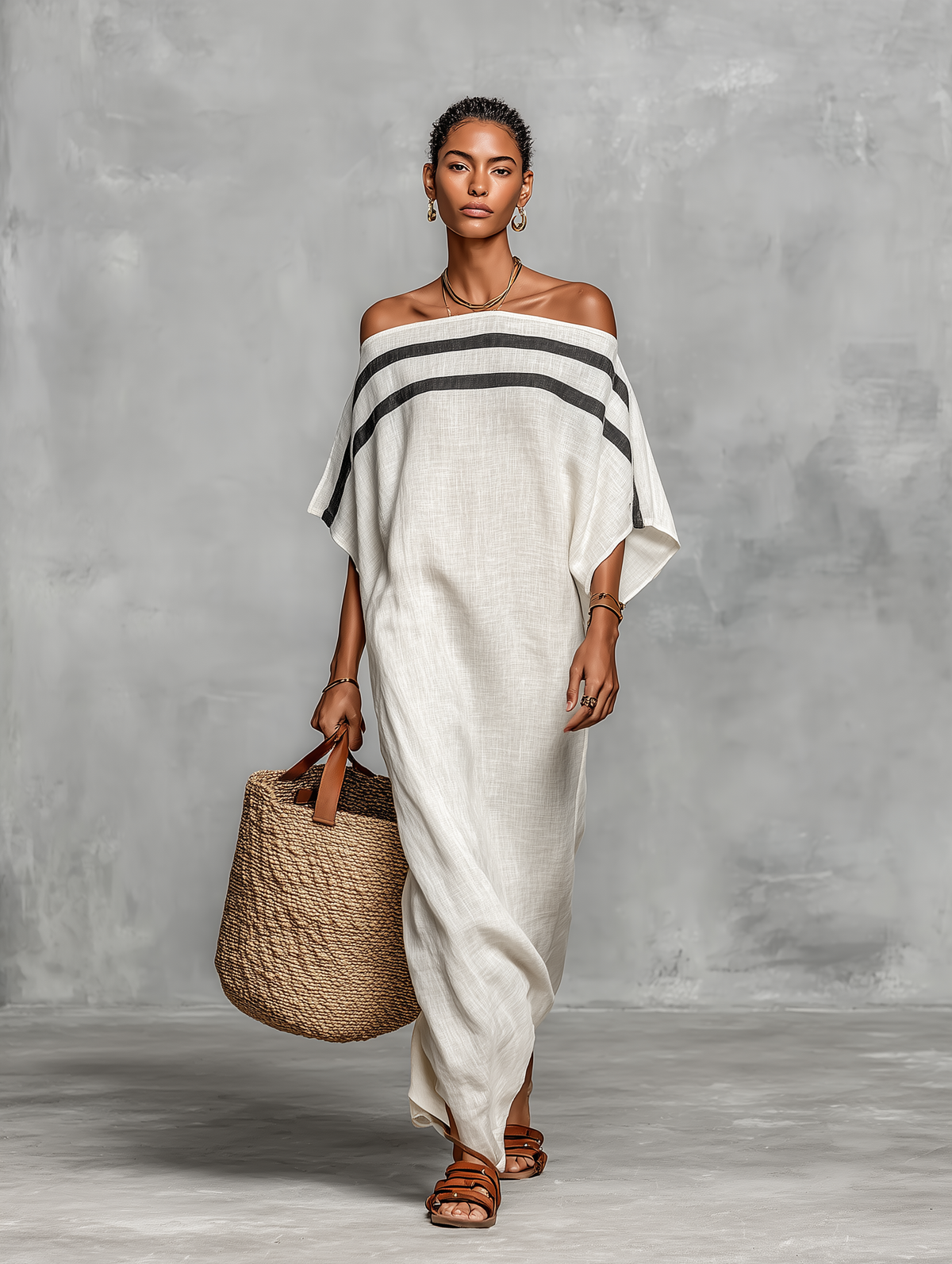 Vestido Maxi Minimalista em Linho