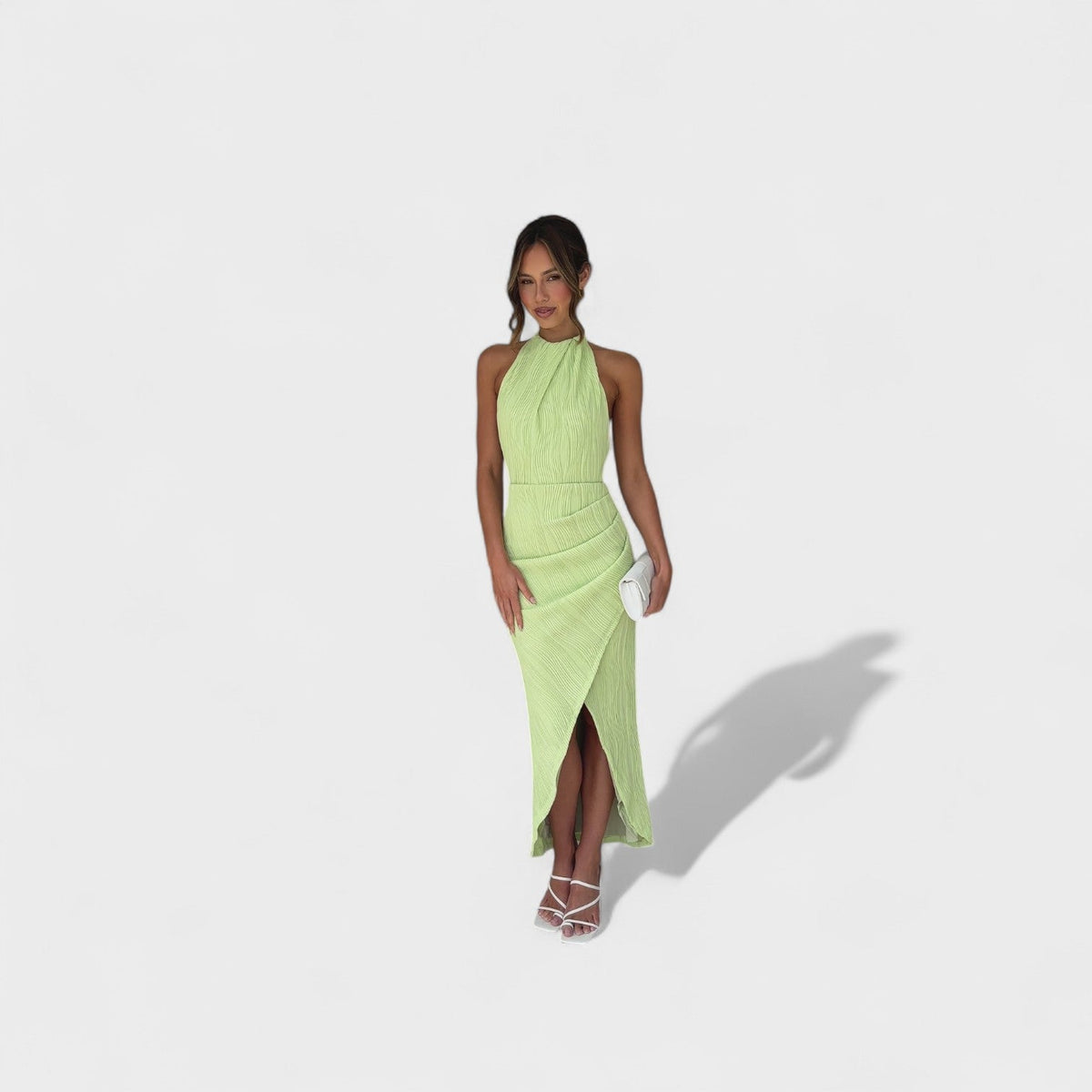 Camila - Vestido comprido com pregas