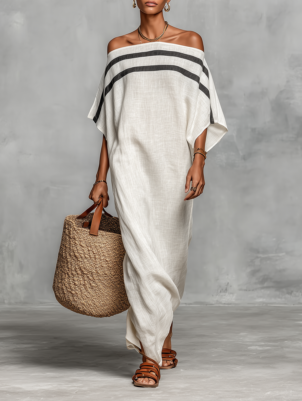 Vestido Maxi Minimalista em Linho