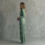 Gabriela - Vestido Longo de Franjas com Decote em V