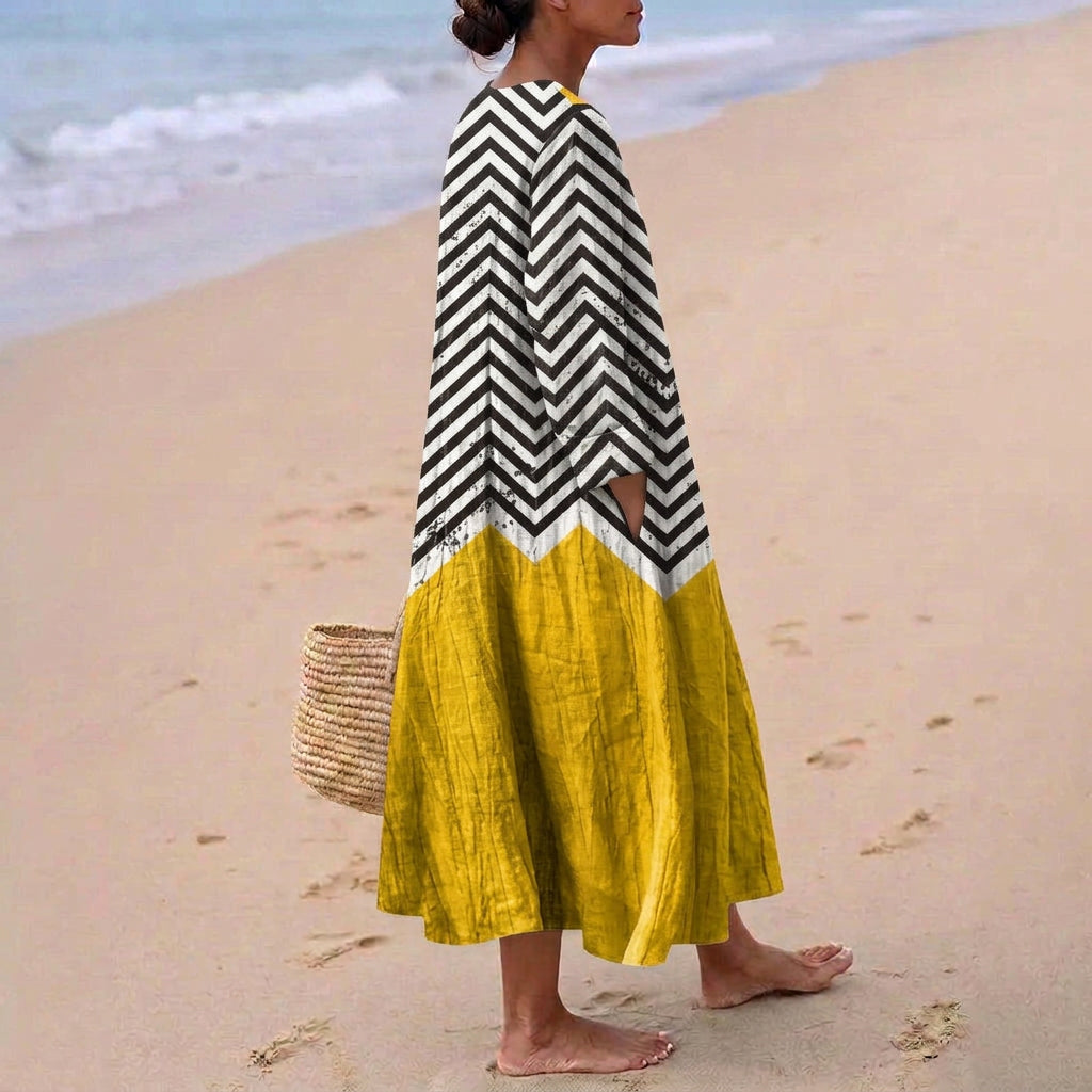 Xana - Vestido Zigzag com Contraste