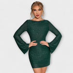Vestido de lantejoulas costas abertas