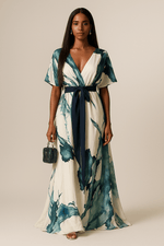 Vanessa - Vestido Longo Estampa Aquarela