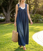 Iva - Vestido Maxi de Denim Vintage