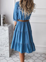 Bárbara - Vestido de Denim Casual Elegante