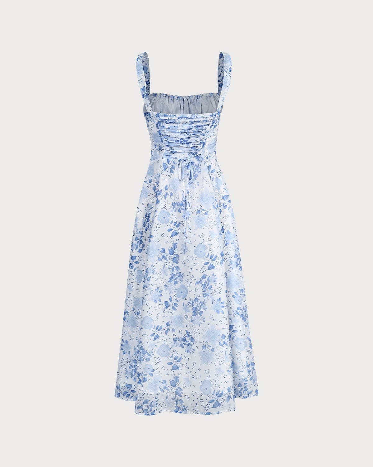 Renata - Vestido Midi Azul Floral